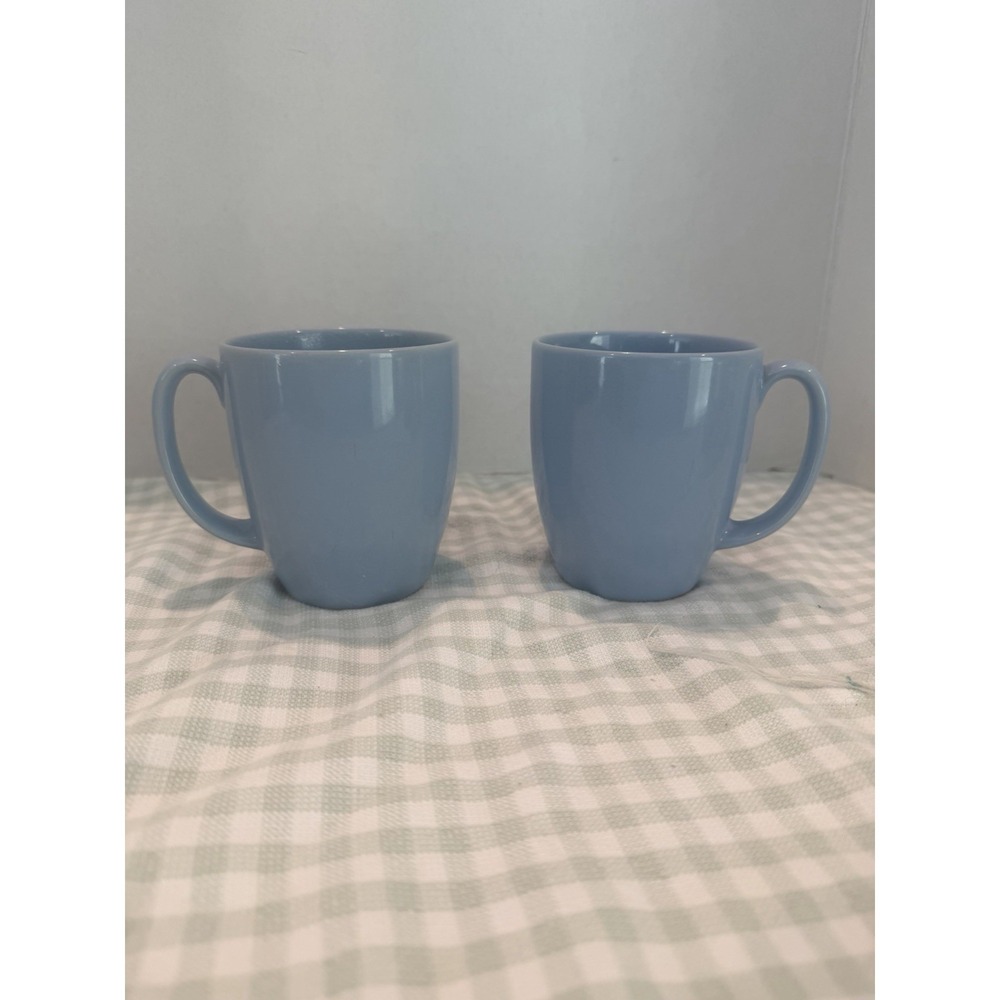 Corelle Stoneware Coffee Mug Cups Powder Blue  4" Set Of Two